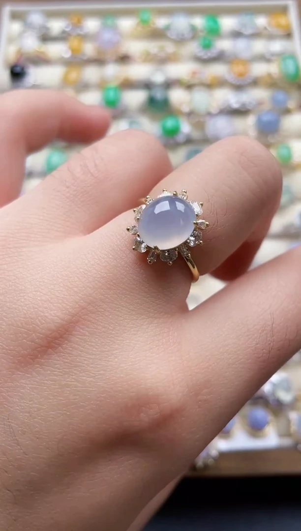 银S925镶嵌戒指翡翠228