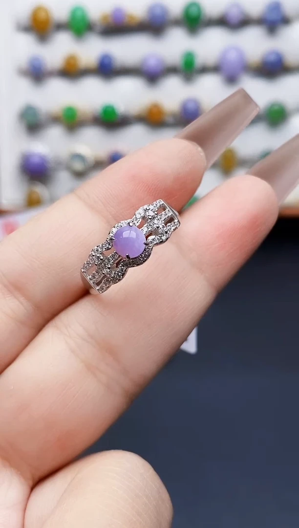 银S925镶嵌戒指翡翠3305