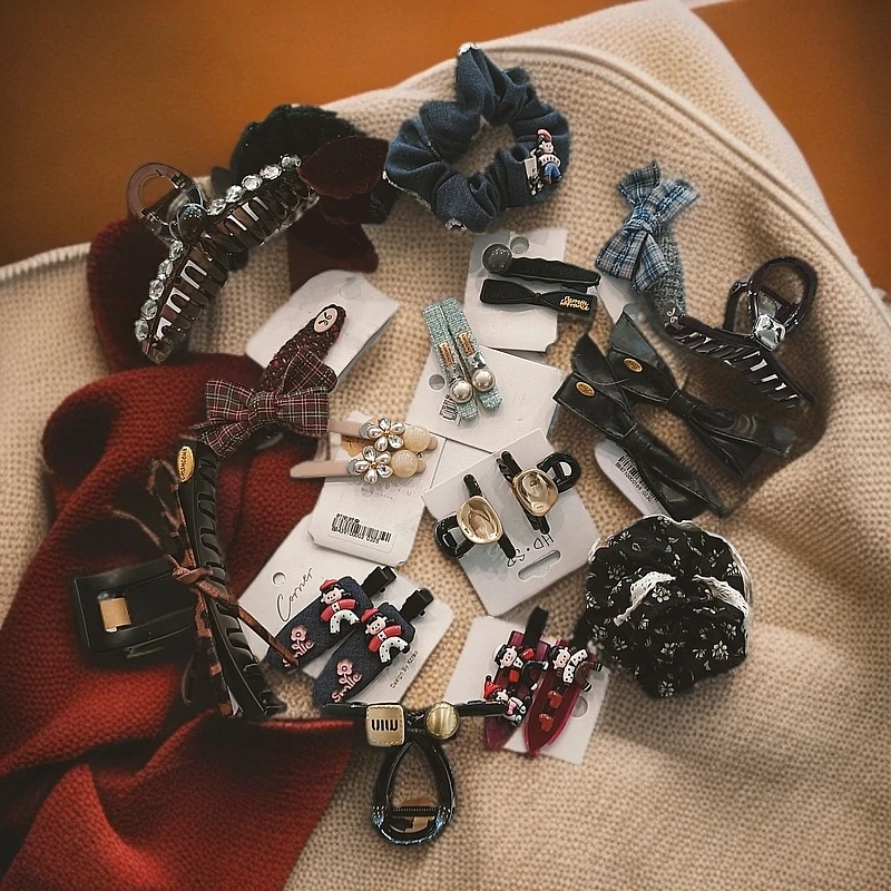 直播链接 黑色蝴蝶结公主头发25新款鲨鱼夹发卡女头饰夹子发饰