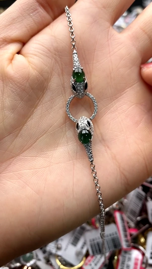 【闪购商品】翡翠戒指银S925镶嵌33333333    5