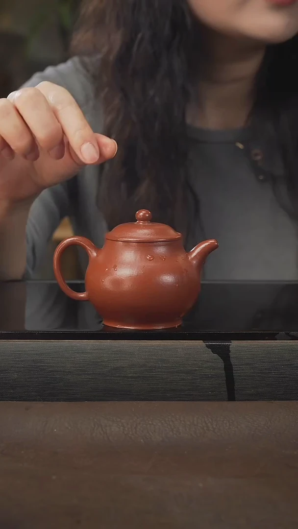 茶壶紫砂47全手工，潘壶，朱泥，150cc