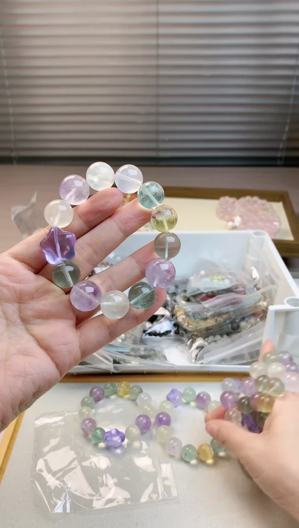 【闪购商品】水晶珠宝半成品未镶嵌彩萤多宝单圈