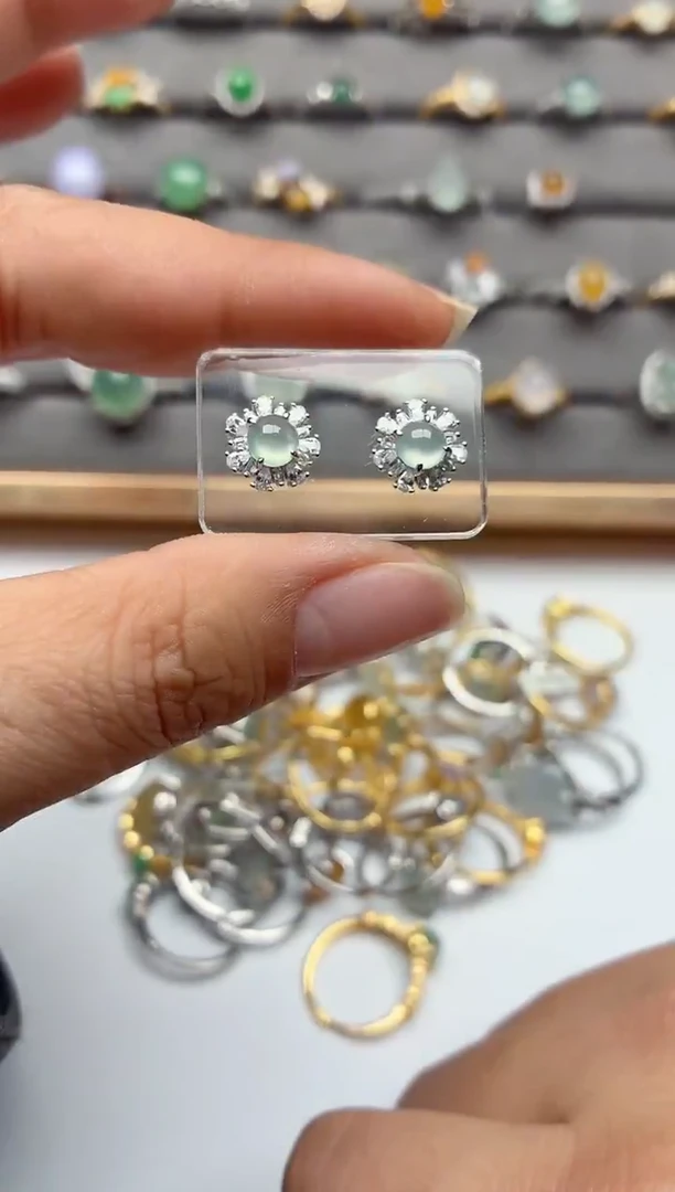 银S925镶嵌戒指翡翠.