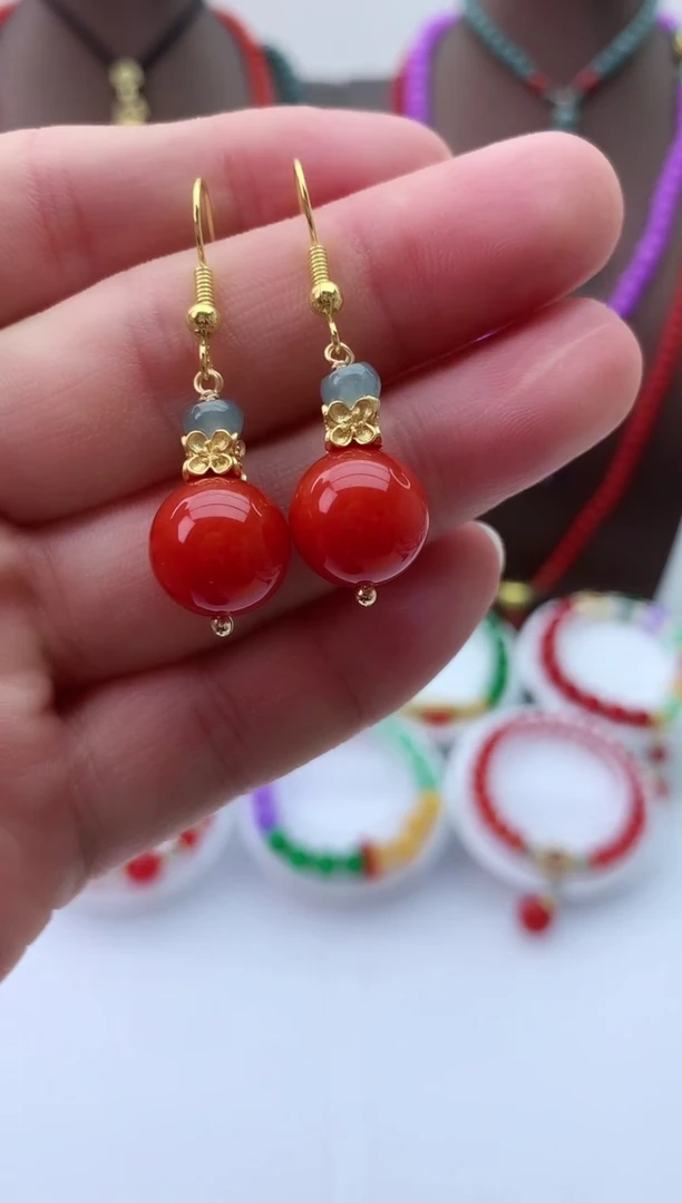 【闪购商品】翡翠耳饰14K金镶嵌R122耳坠