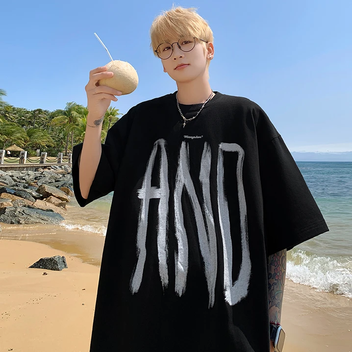 特大码300斤美式高街休闲vibe纯棉短袖t恤男女夏季宽松显瘦打底衫