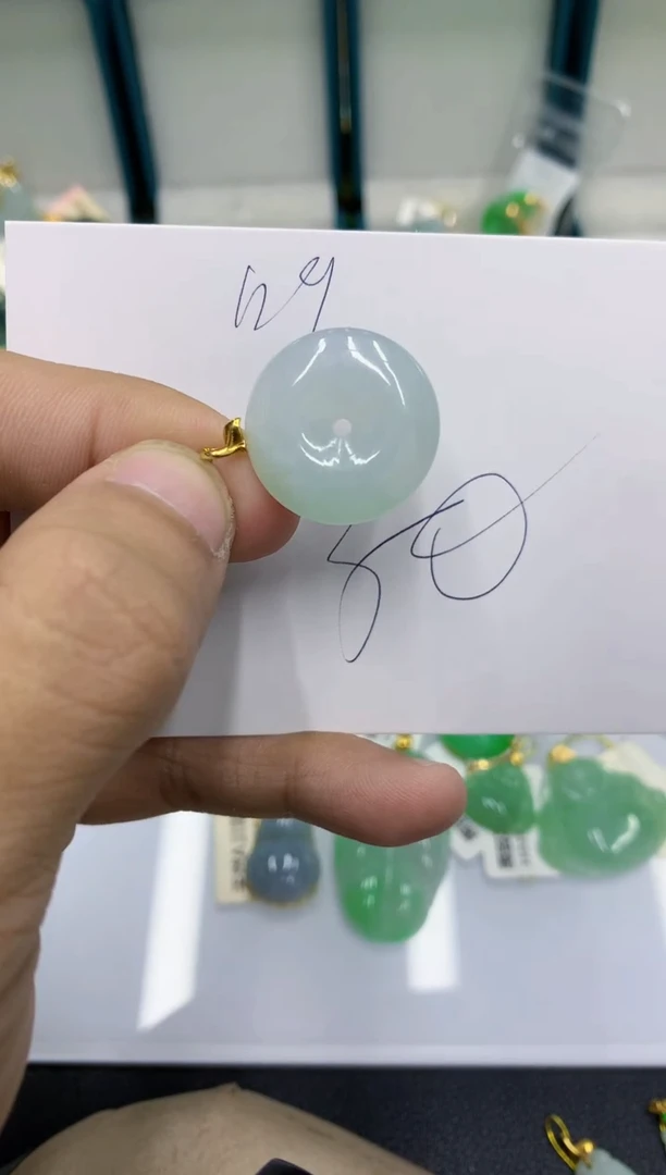 颈饰18K金镶嵌翡翠琴**欢11111111