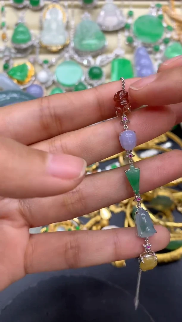 【闪购商品】翡翠手链18K金镶嵌193-中国好珍宝