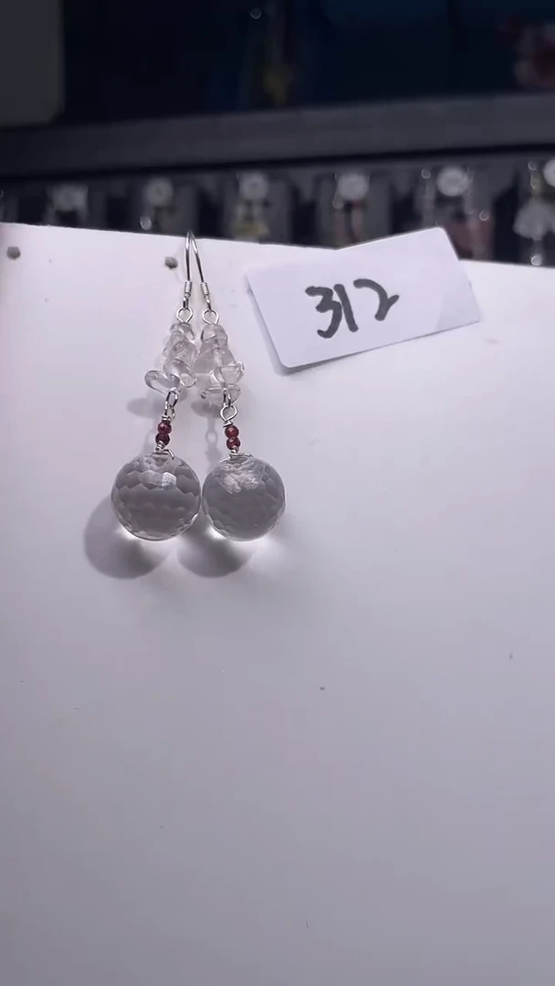 银S925镶嵌耳饰紫晶喜欢拍