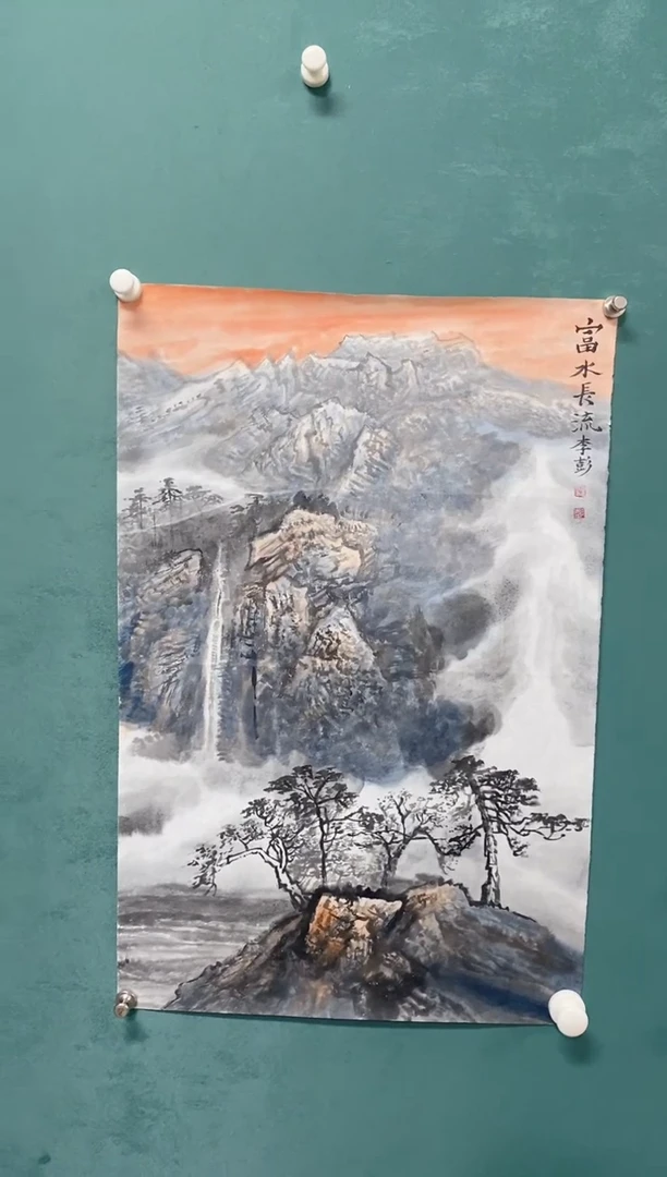 国画李彭老师山水作品福利