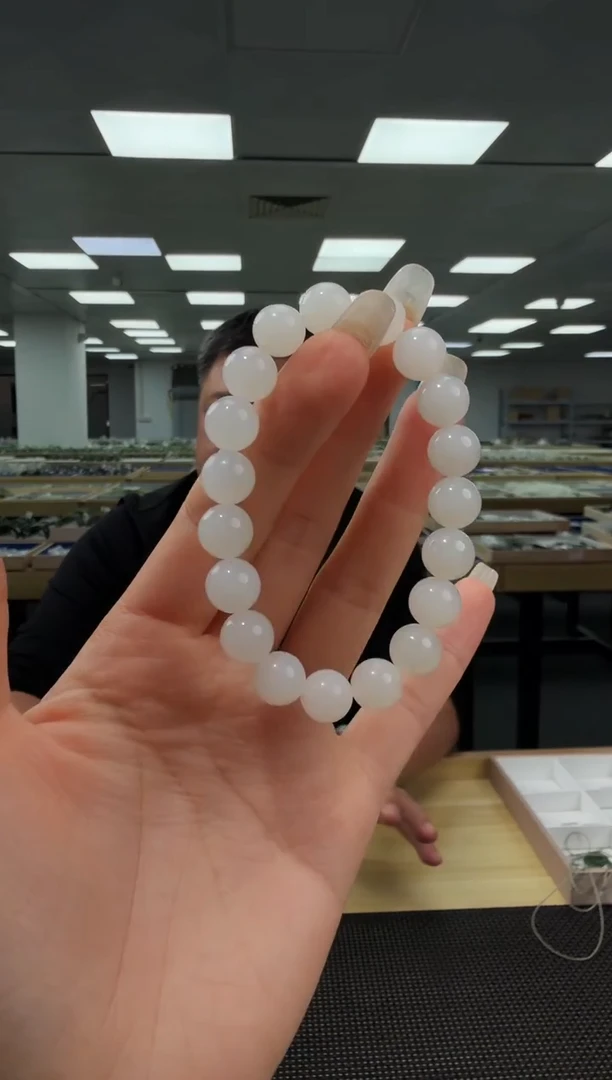 未镶嵌手链和田玉白玉手串卡10