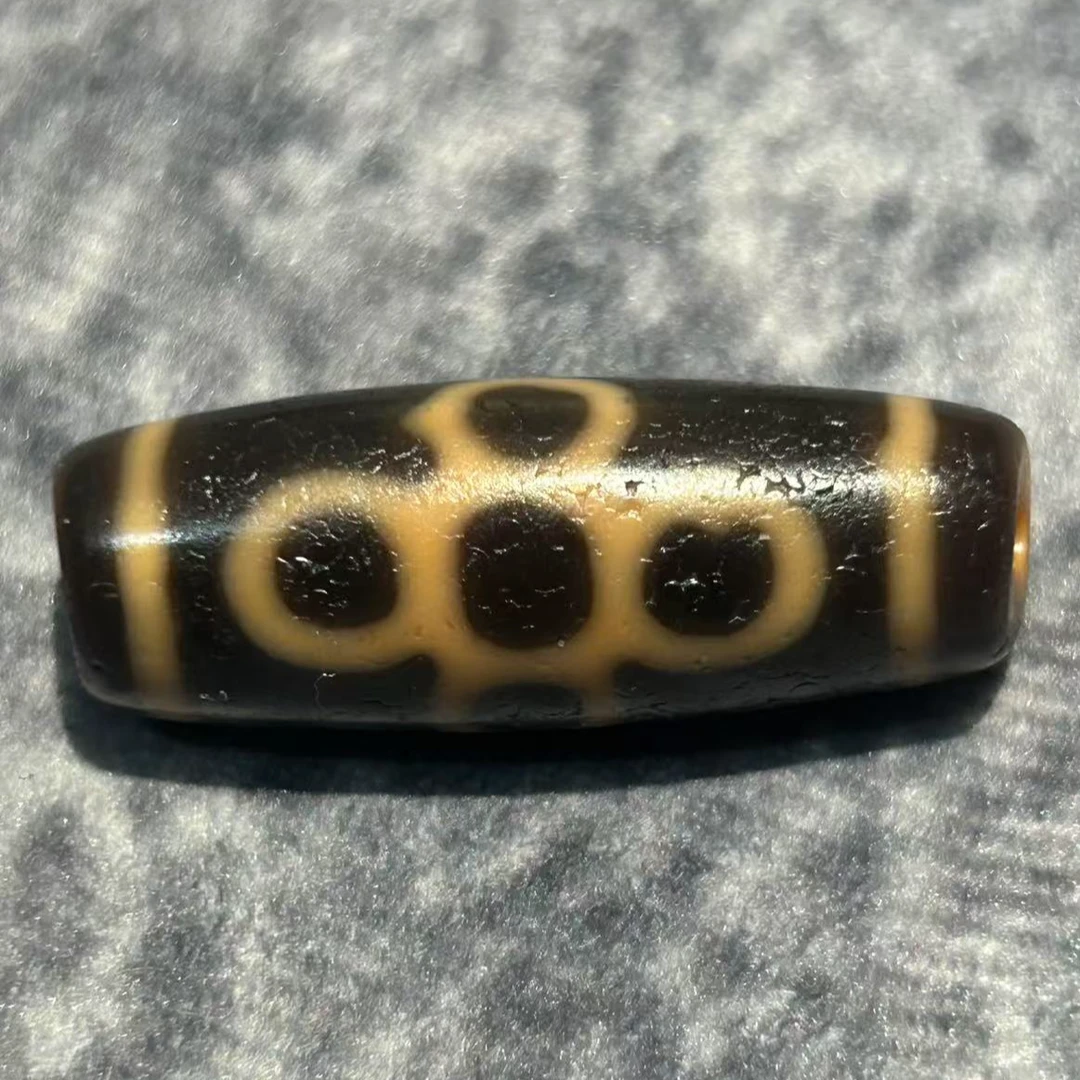 【条纹玛瑙】小卢全手闪电五眼35.3*12.6mm