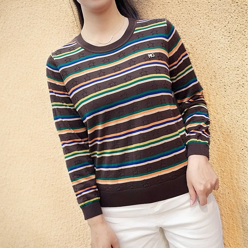 100%莱赛尔纤维（天丝）优雅时尚宽松洋气休闲气质女士长袖针织衫