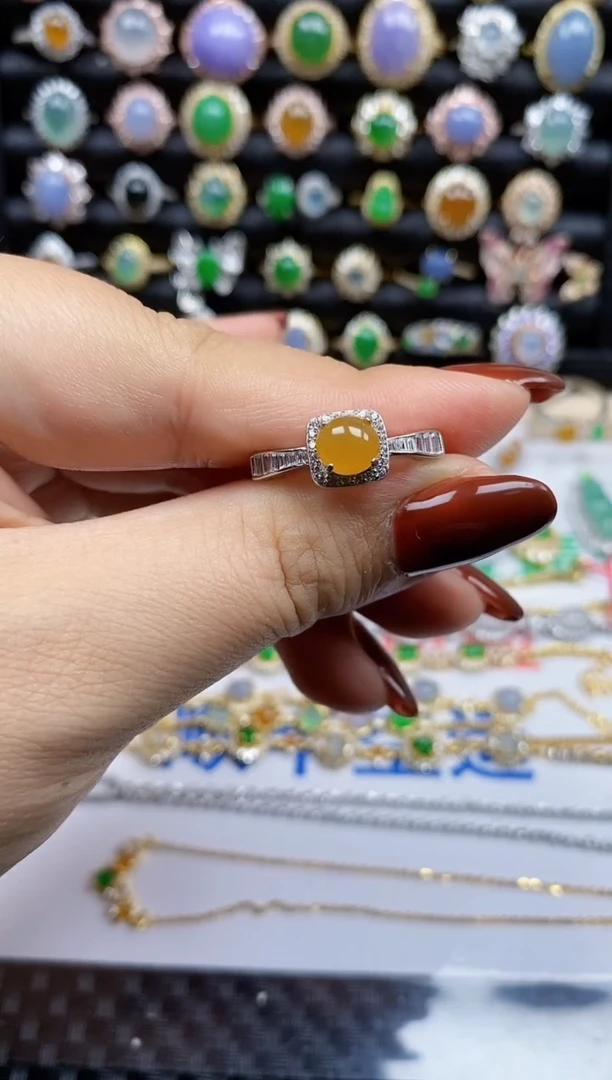 银S925镶嵌戒指翡翠2884