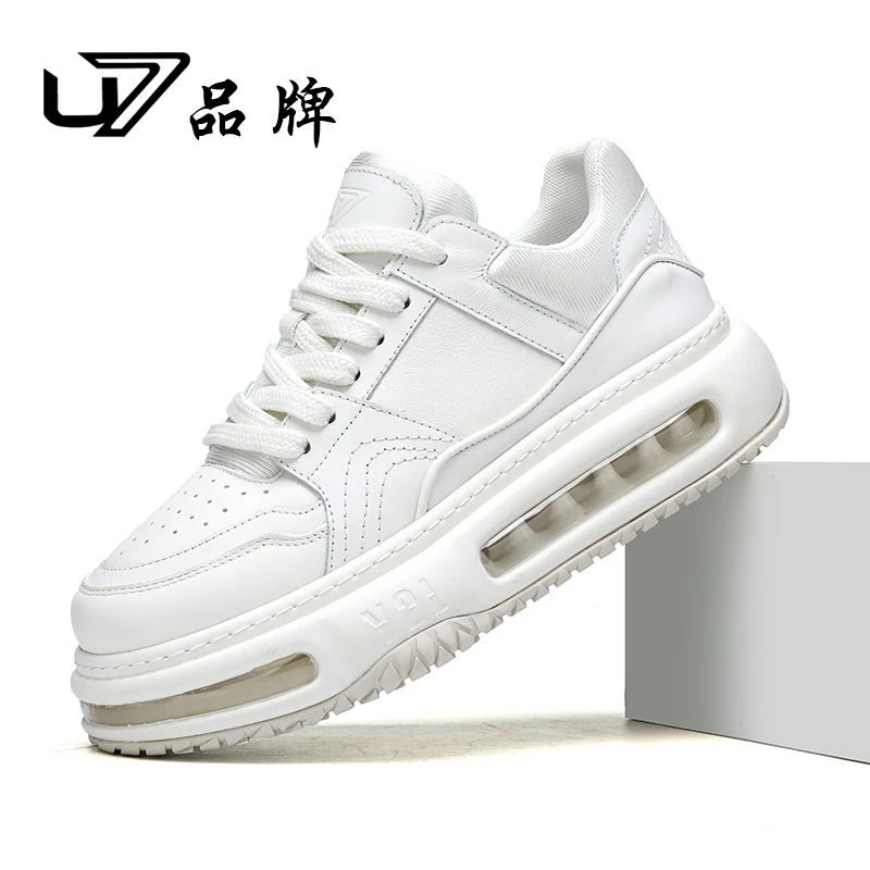 U7品牌男鞋2025春季新款低帮气垫板鞋潮男休闲鞋男士运动鞋增高鞋