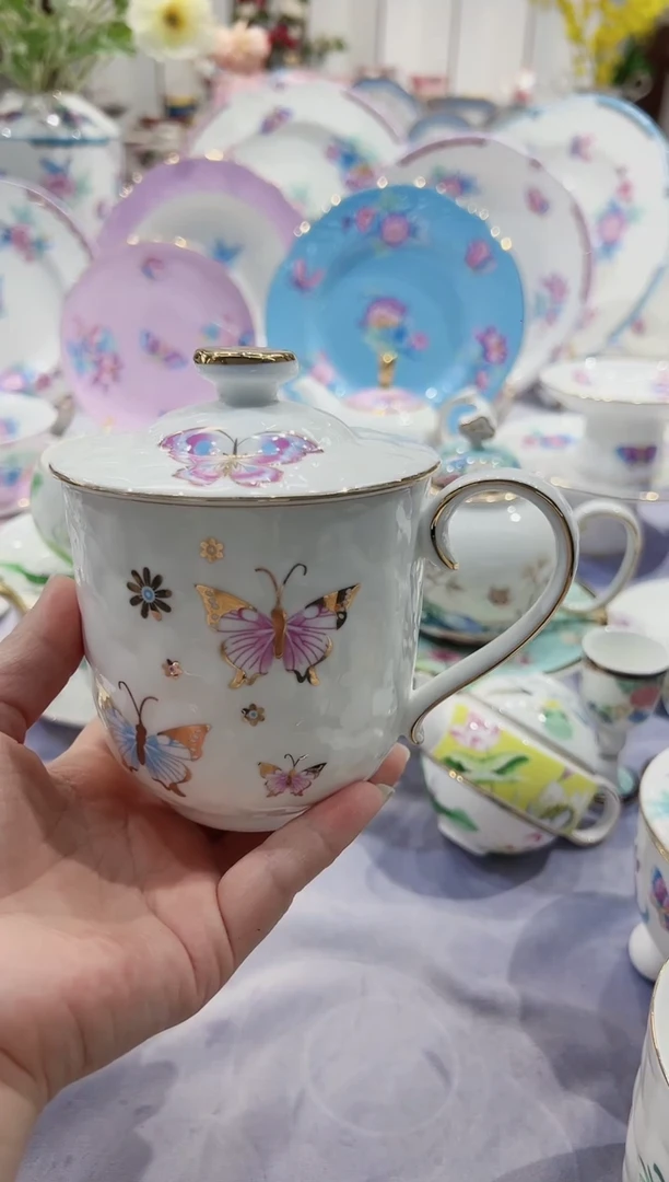 【闪购商品】骨瓷盖杯·