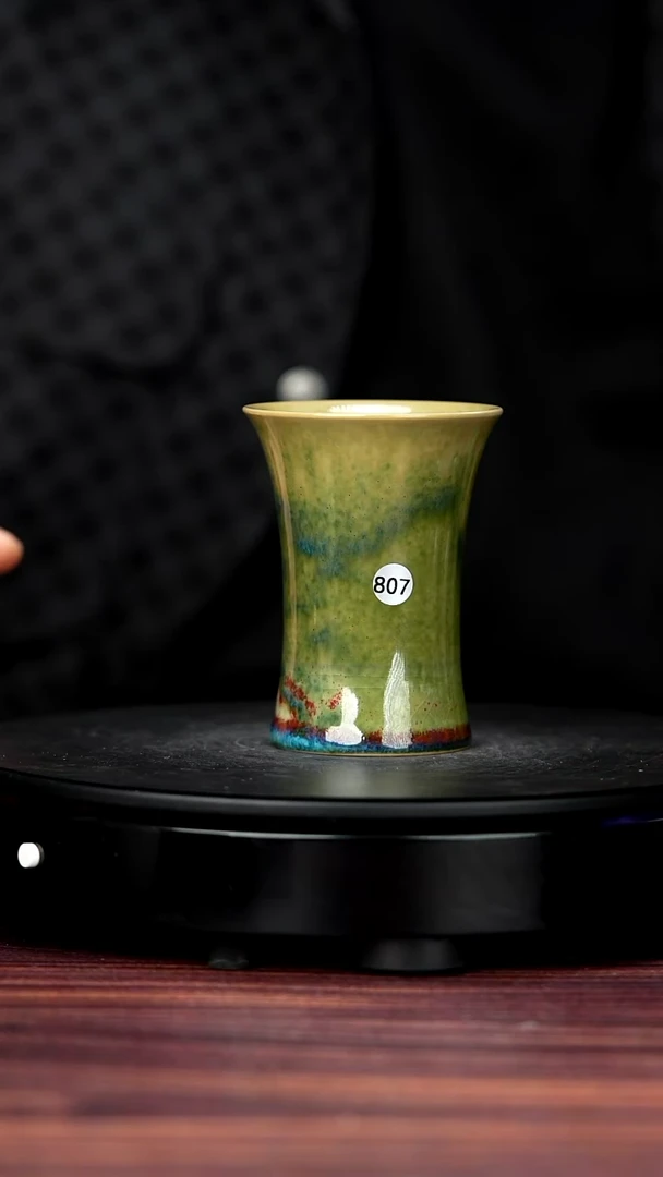 杯子瓷807#李盼龙一级品原矿钧瓷束腰杯