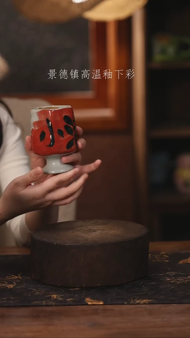 陶瓷景德镇高温釉下手绘陶瓷@L014@