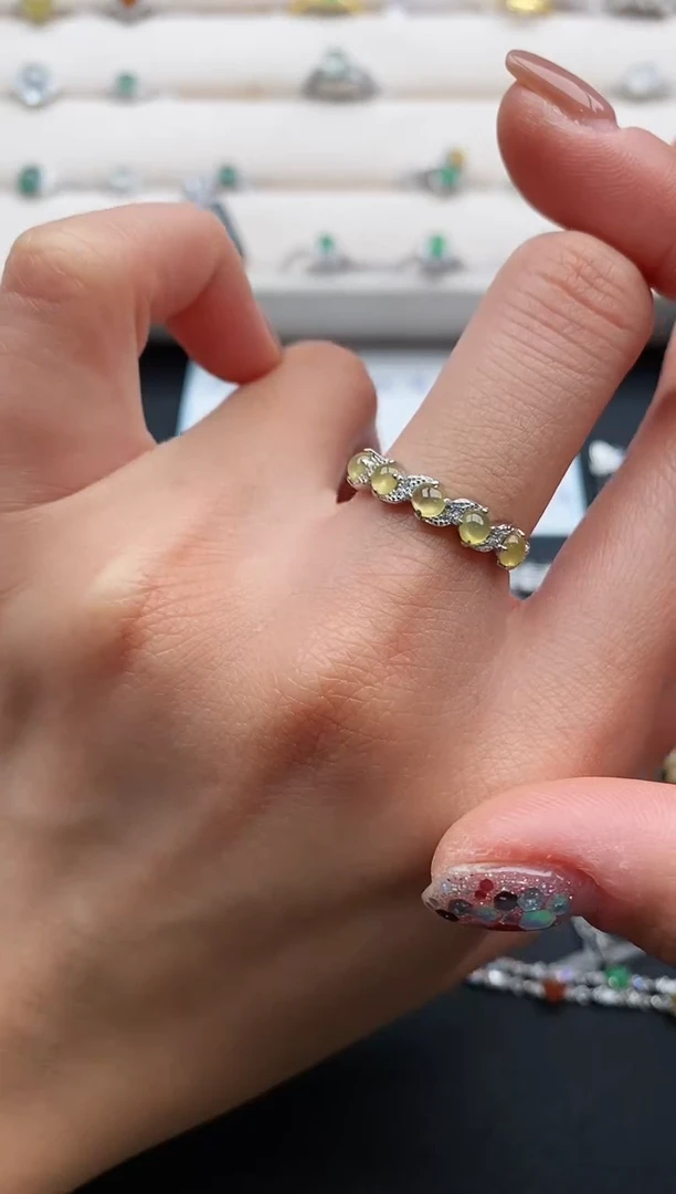 银S925镶嵌戒指翡翠3333333+10