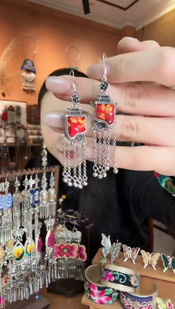 刺绣纯手工民族风耳环