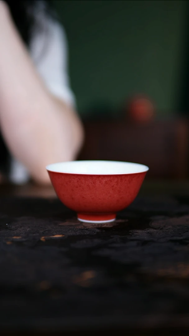 杯子景德镇纯手工陶瓷豇豆红