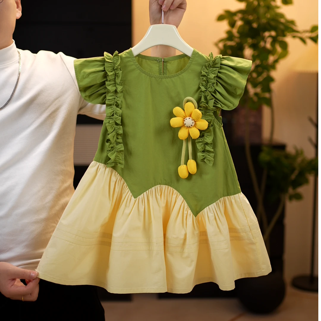 【甜心】女童连衣裙夏季2025新款儿童公主裙女孩夏装无袖棉布裙子