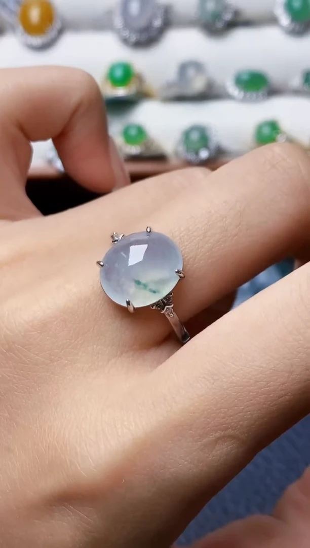 银S925镶嵌戒指翡翠0583