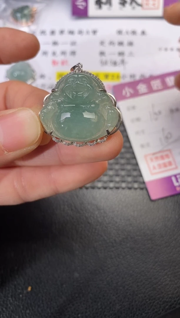 颈饰银S925镶嵌翡翠y**心挂件