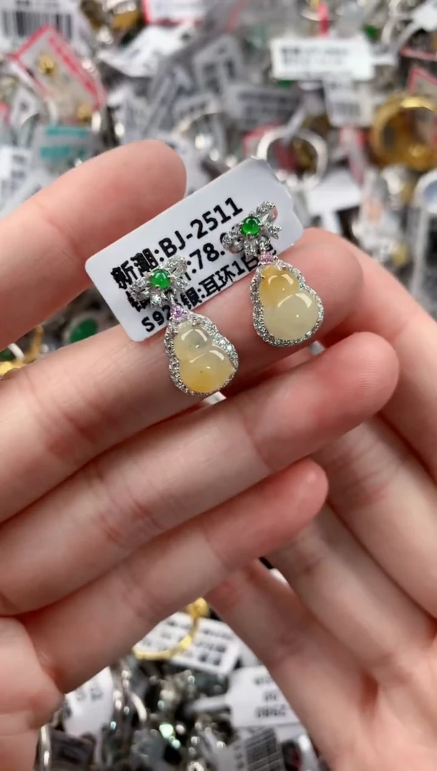 银S925镶嵌戒指翡翠666---9