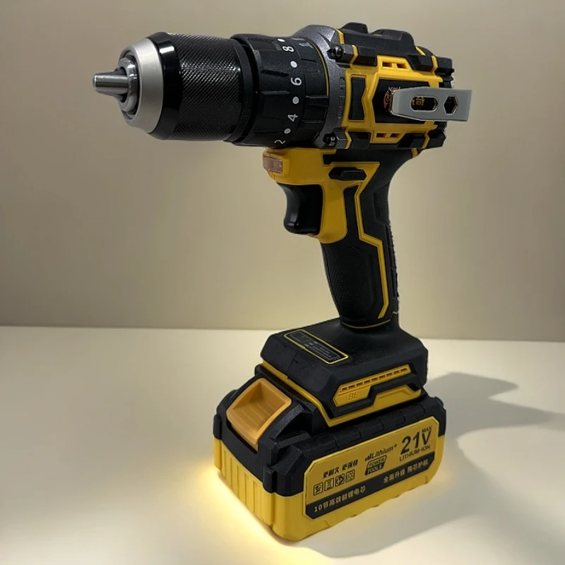 铁奇 升级款13MM三功能冲击锂电钻 4815无刷电机 带敲击 两电一充