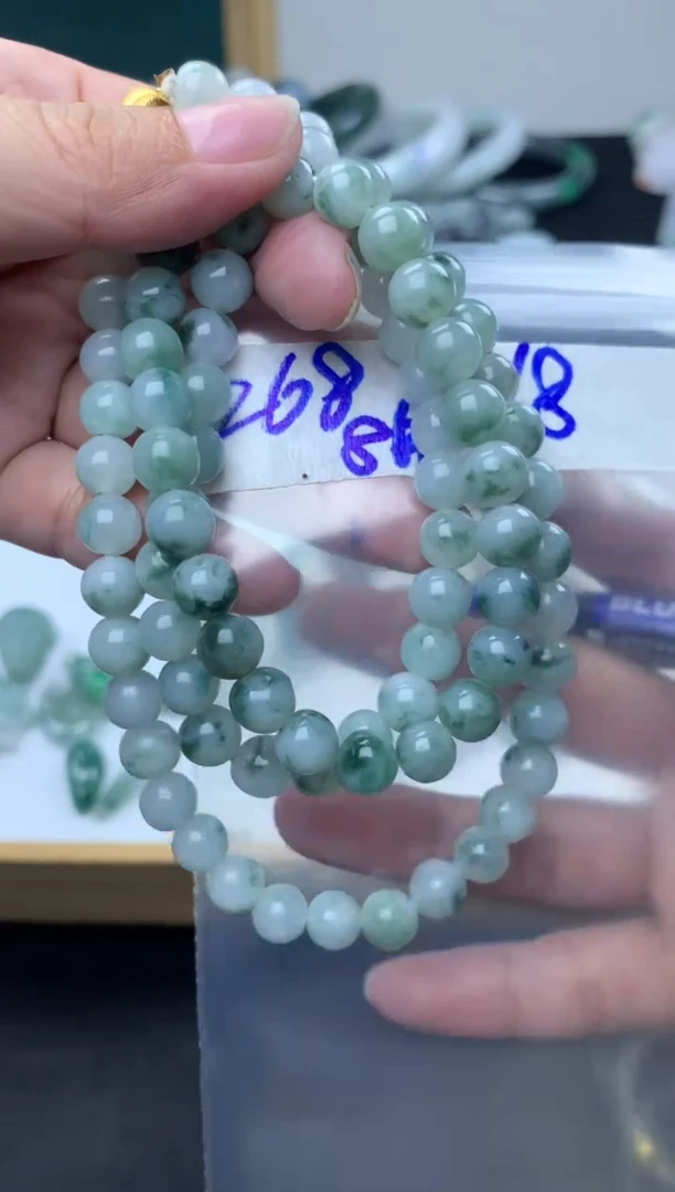 定制翡翠未镶嵌珠链卡8