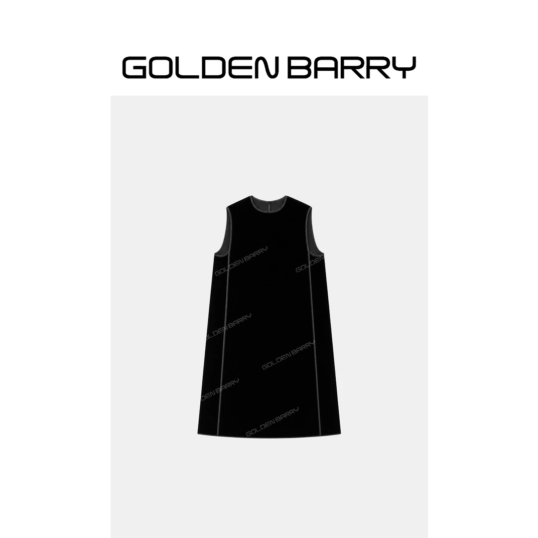 GOLDENBARRY｢幕绒晚风｣高贵气质丝绒连衣裙GB060713016