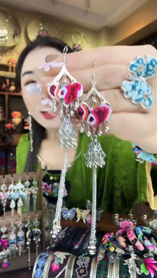 刺绣非遗刺绣民族风耳环