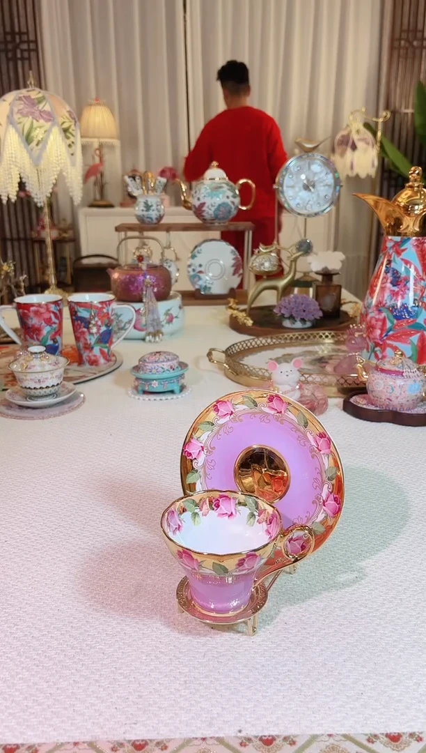 【闪购商品】45%以上骨粉骨瓷19朵玫瑰-紫釉