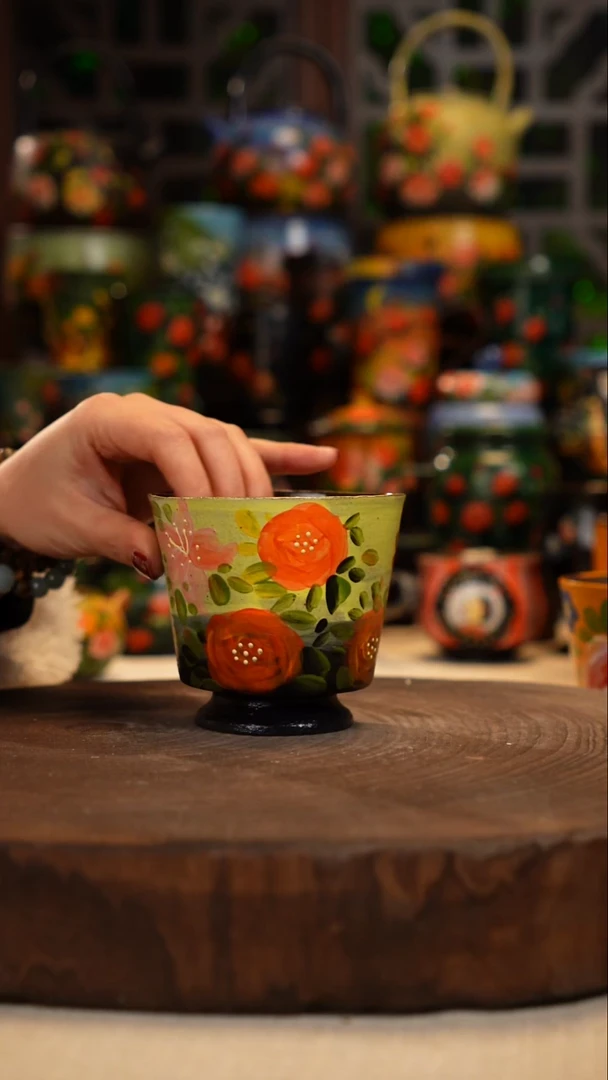 紫砂油画手绘釉下彩