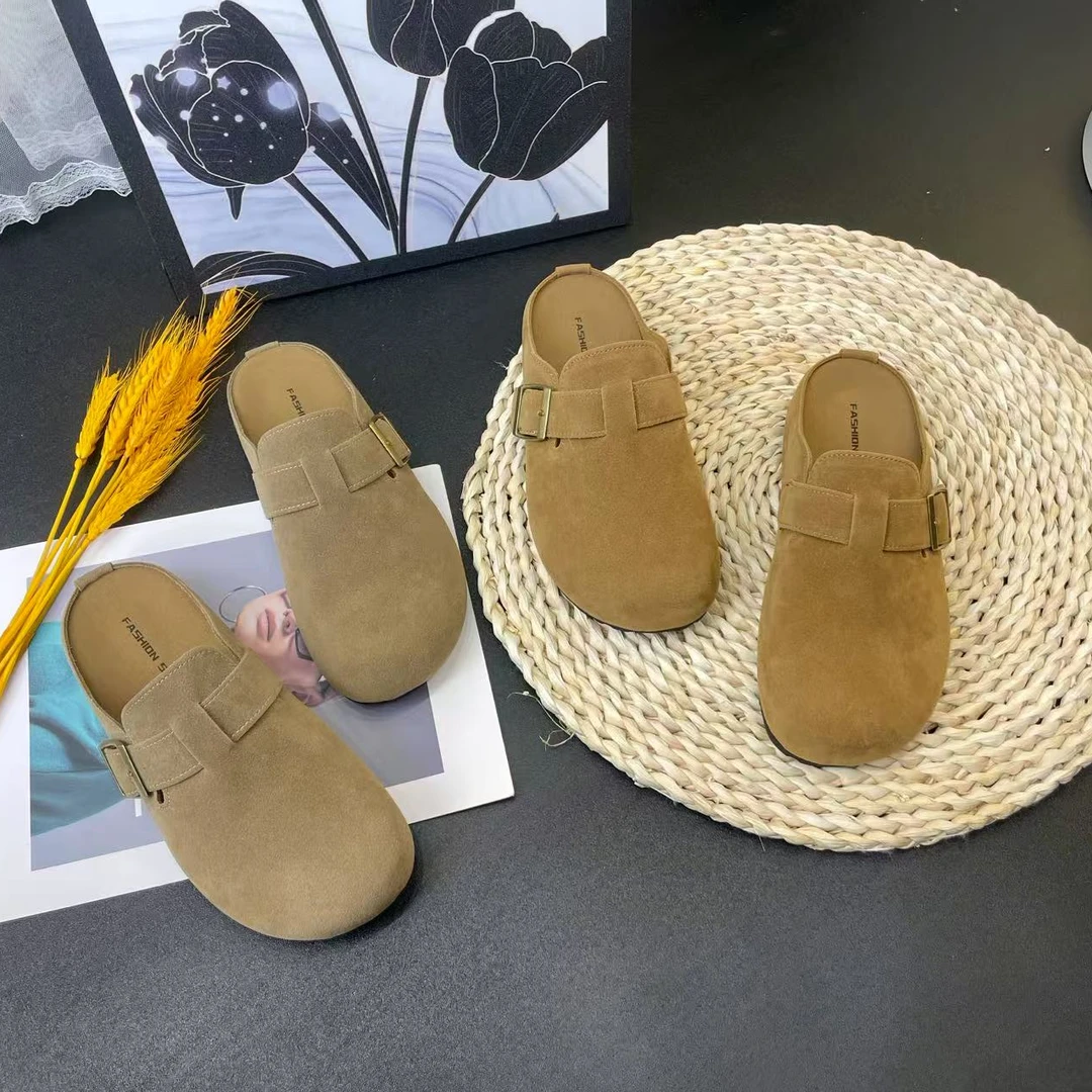 勃肯鞋女款2025年春夏秋季新款厚底博肯包头半拖鞋女外穿休闲百搭