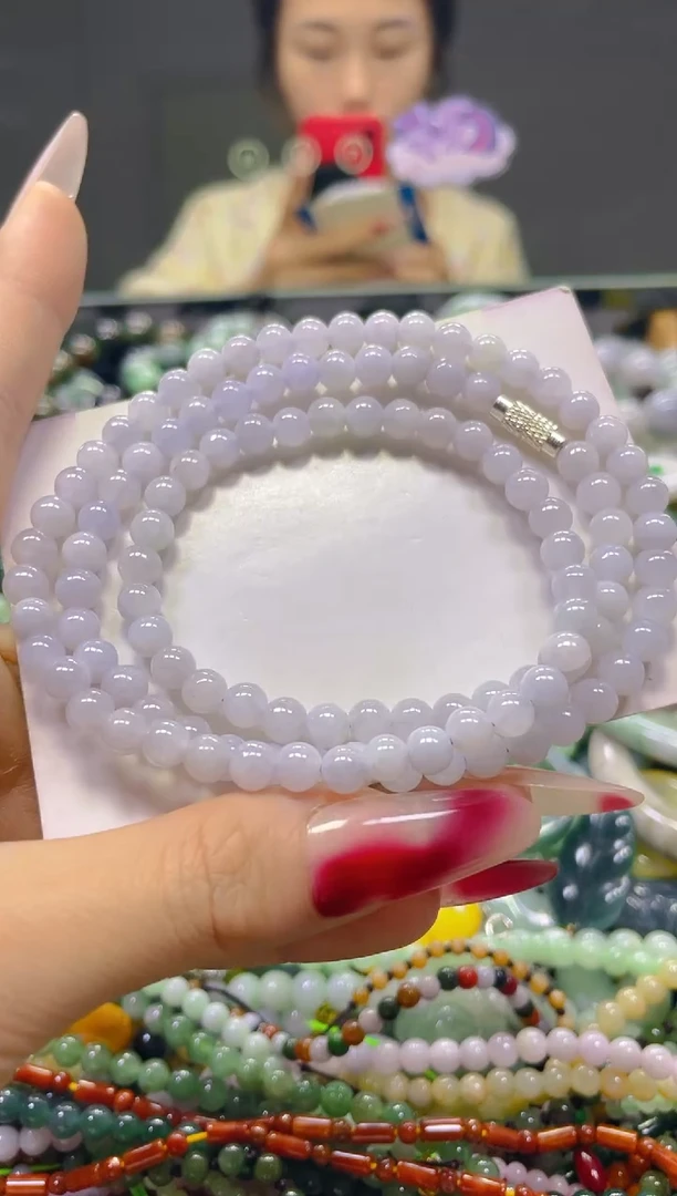 颈饰未镶嵌翡翠5MM/R/翡翠A货，一件也是批发价