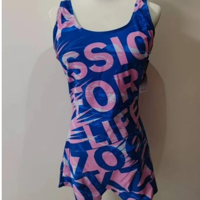 84196彩色亮色U型背性感平角竞技泳衣