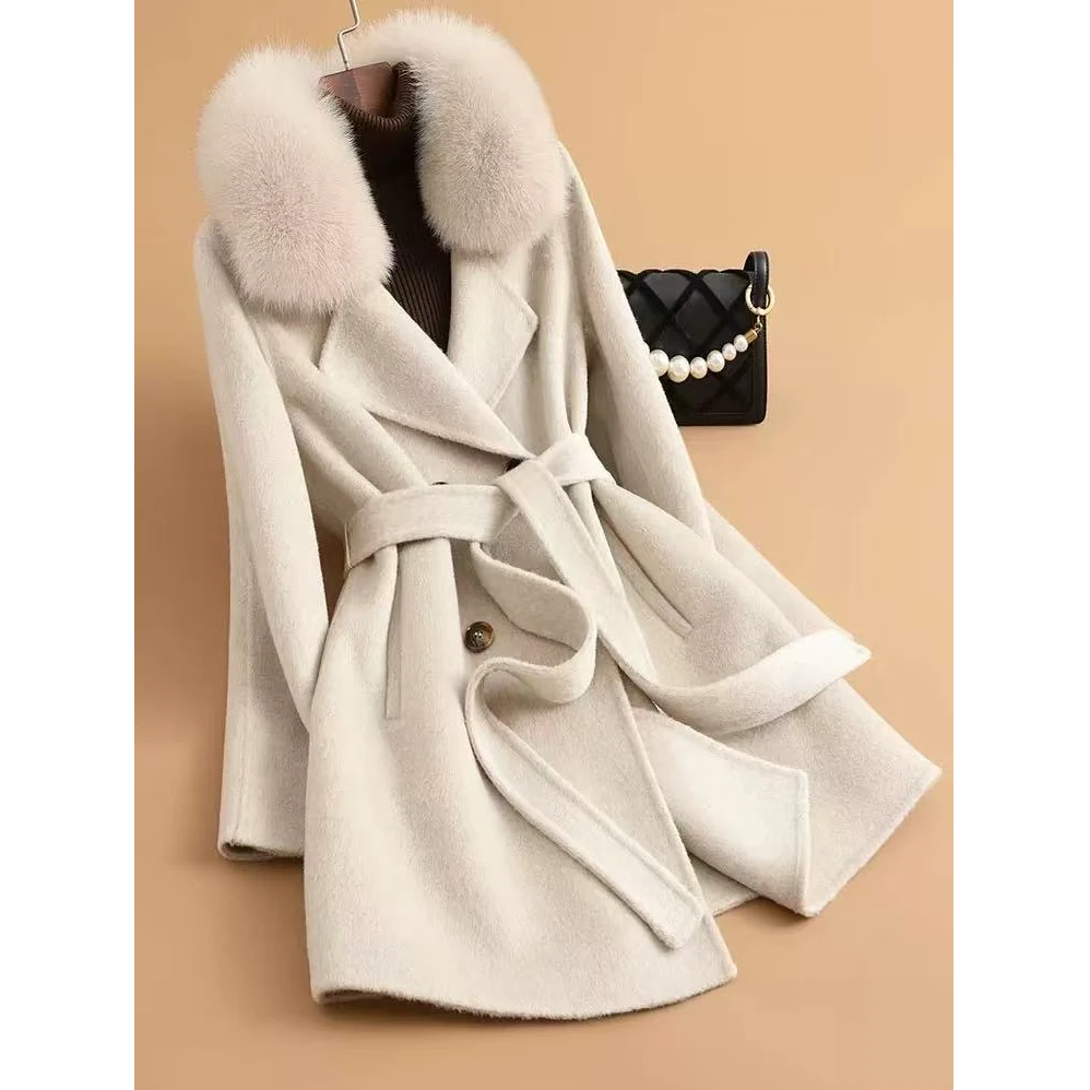 双面毛呢大衣女中长款2025年新款高级感秋冬季毛呢外套S710304