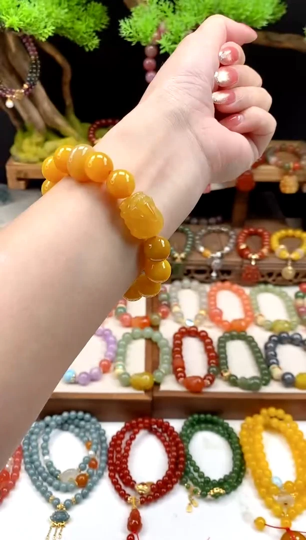 未镶嵌玛瑙手饰黄玛瑙12mm