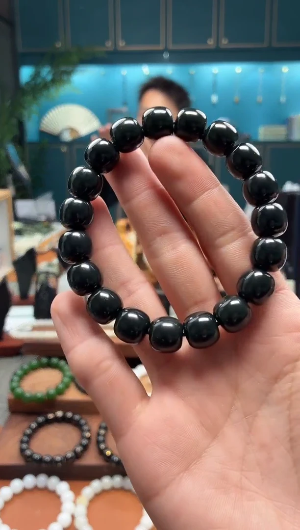 未镶嵌手串和田玉塔青11*12