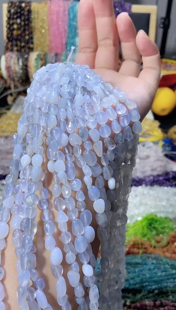 未镶嵌珠宝半成品水晶蓝纹