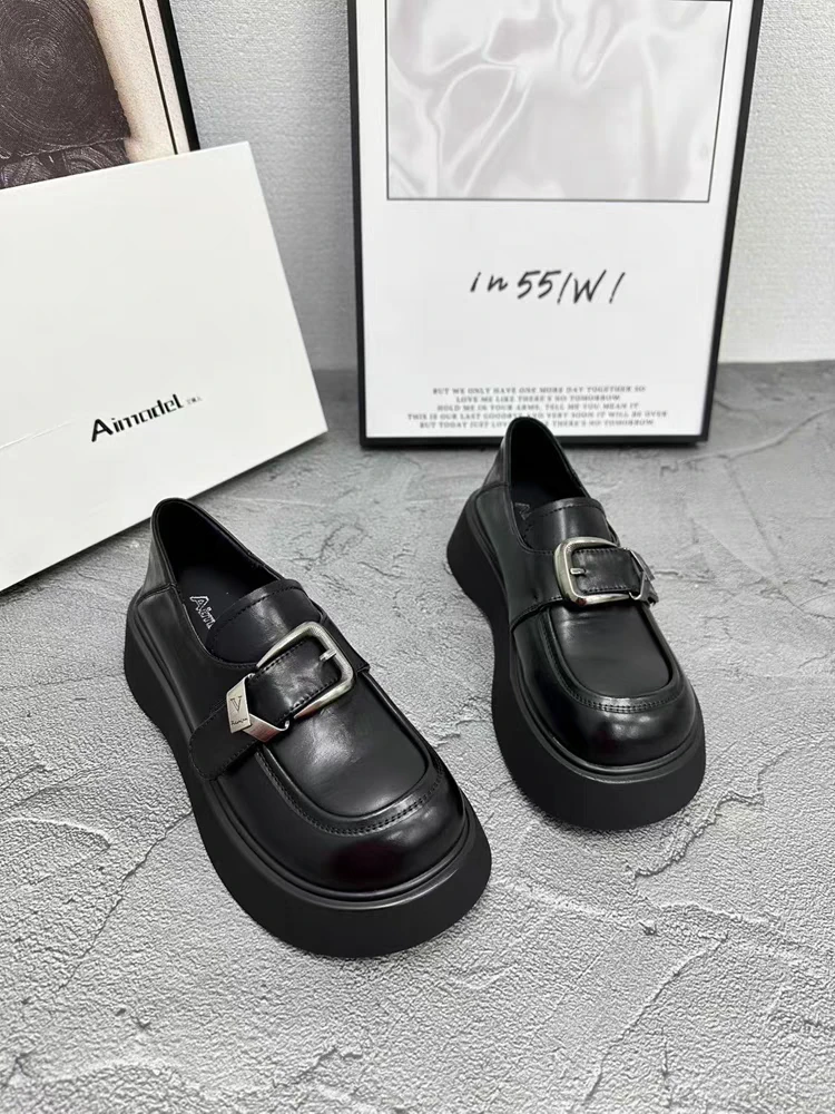 《鞋爱》59553厚底英伦风两穿乐福