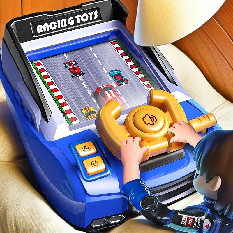 儿童赛车游戏机闯关大冒险玩具3岁6男女孩儿童赛车方向盘玩具儿童
