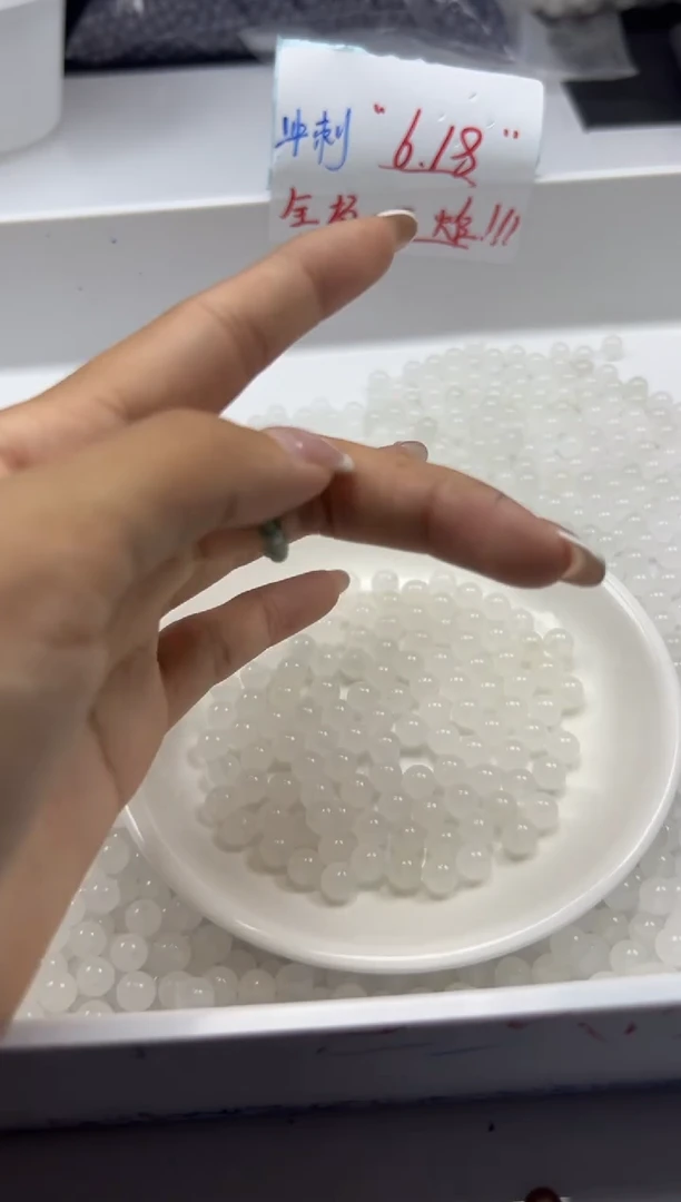 和田玉未镶嵌颈饰w795白*玉6mm*30颗