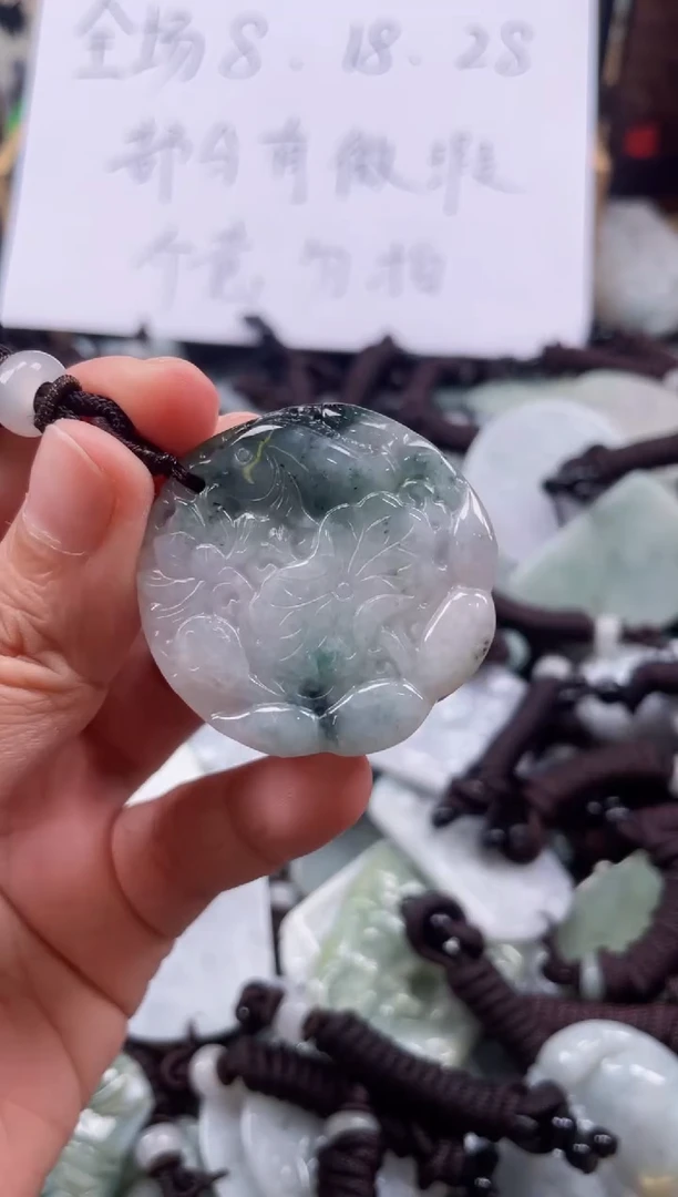 【闪购商品】翡翠颈饰未镶嵌天然缅甸A货翡翠有瑕疵504