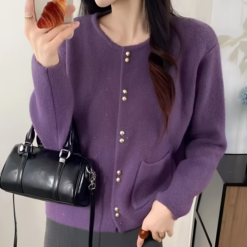 650女装冬款雪尼尔针织毛衣SM（衣长52）