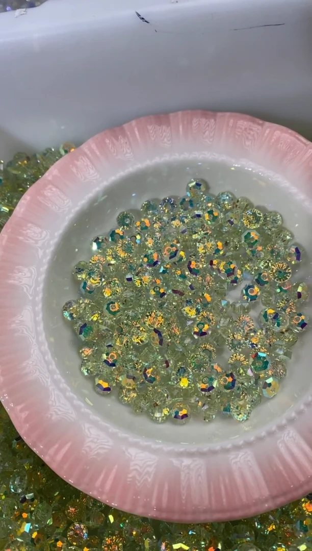 玻璃0235卡6华子车轮珠150颗春天绿