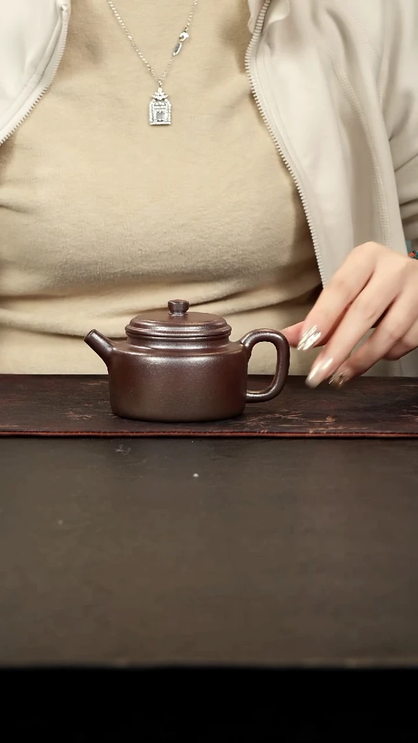茶壶紫砂?****）柴烧清水泥德钟壶200cc