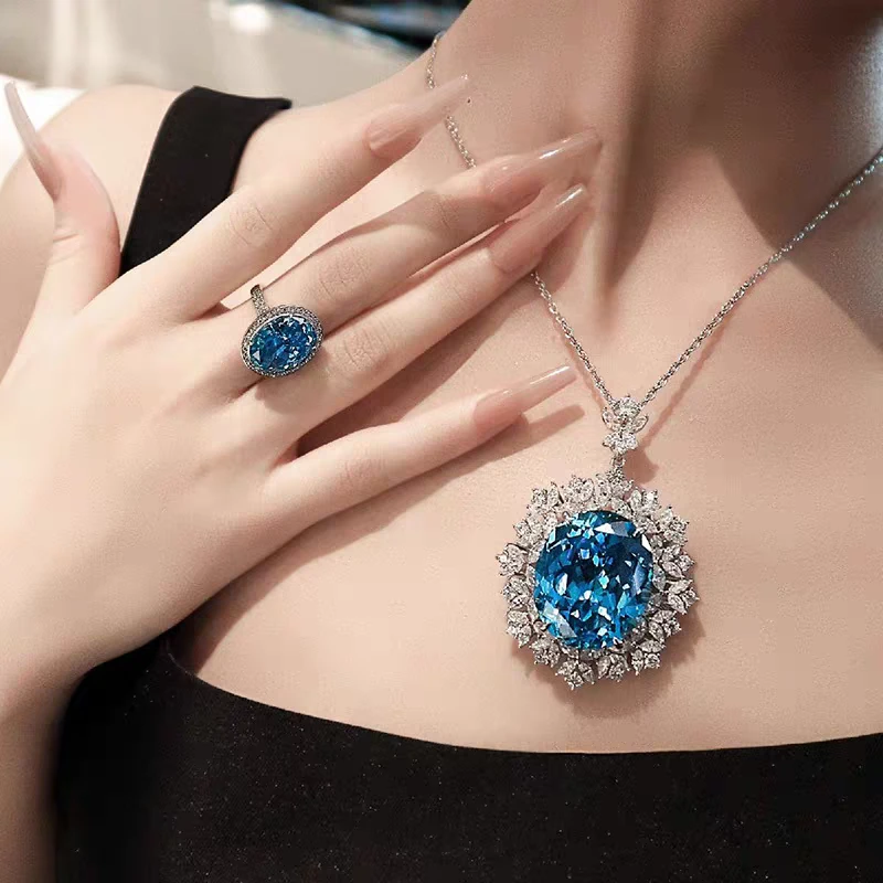 黄金色镀18K金色白金色彩色海蓝baby女款项链