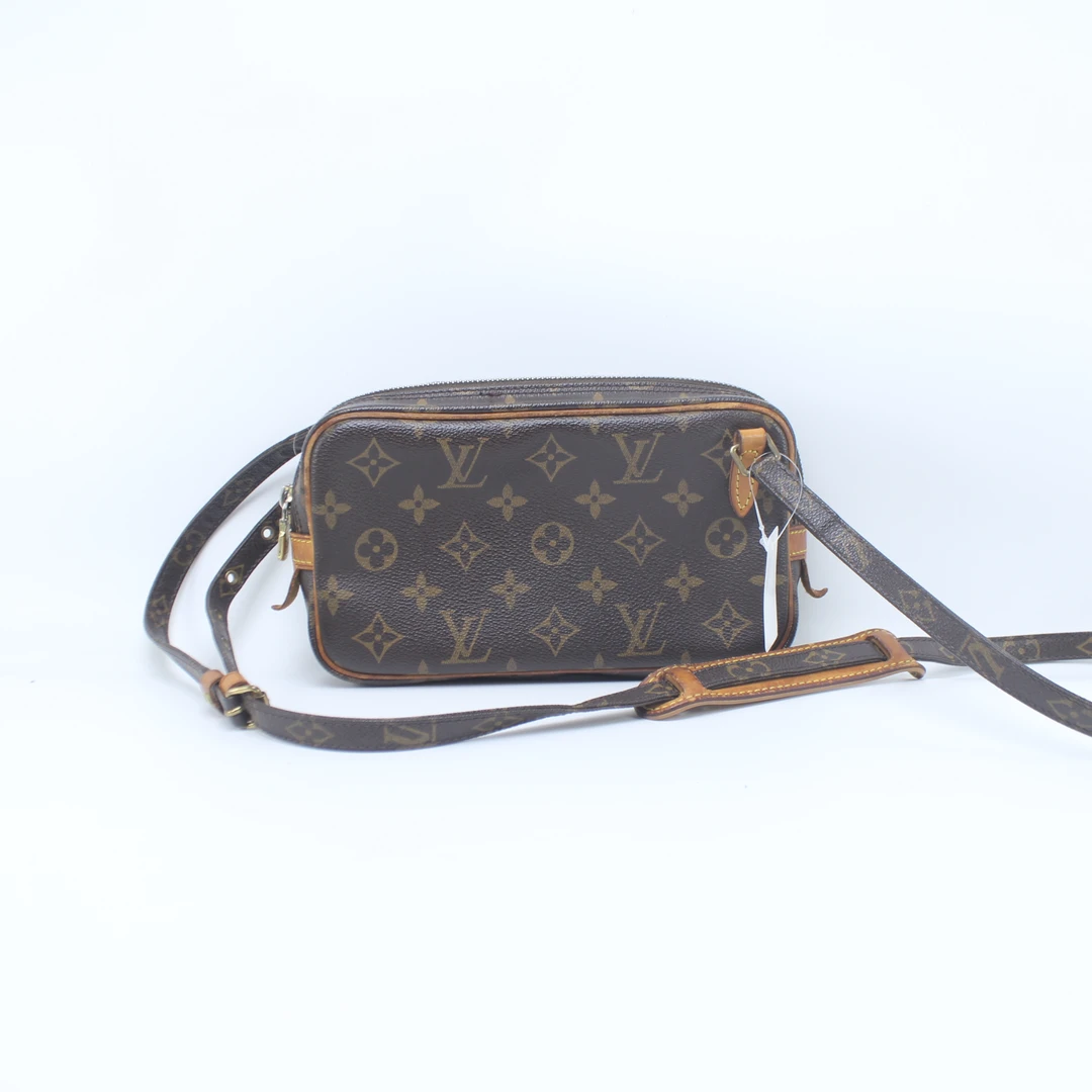 90新 LouisVuitton/路易威登 DU0074老花小号横版单层相机单肩包